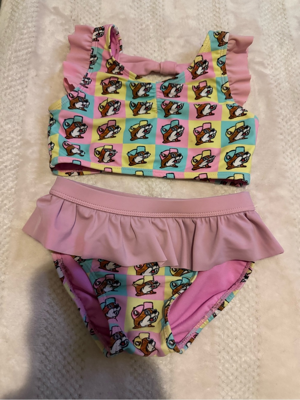 Girls' Pink Ruffle Two-Piece Swim Bikini